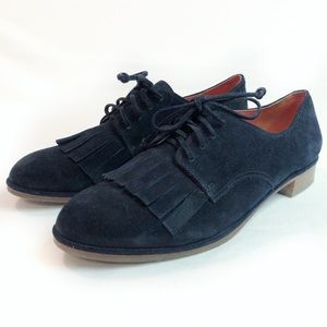Via Spiga loafers navy blue suede shoes NEW 9.5